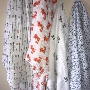 Bundle of Four (4) Muslin Swaddles 100% cotton